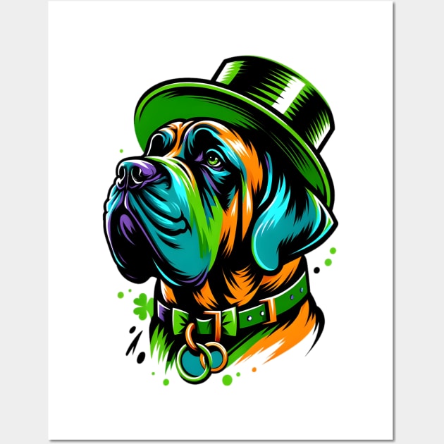 Spanish Mastiff Celebrates St Patrick's Day in Style Wall Art by ArtRUs